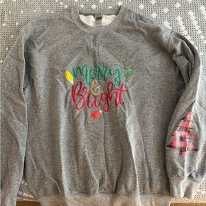 Gray Merry & Bright Sweatshirt